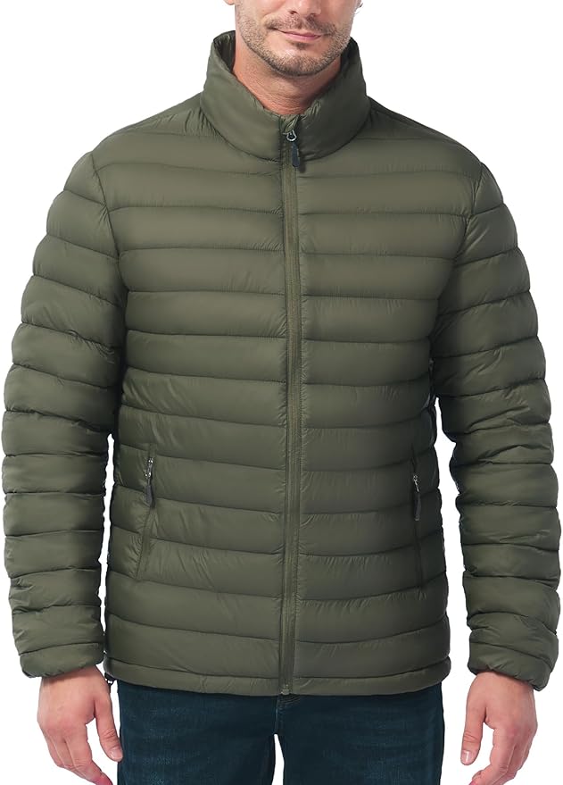 Men's Lightweight Packable Puffer Jacket Insulated Warm Winter Jackets Puffy Coat for Ski Hiking Travel