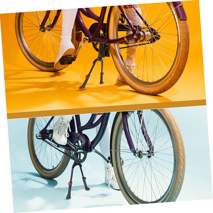 Double Leg Mountain Bike Kickstand Adjustable Metal Bicycle Support for Easy Parking Wear-Resistant Kickstand for Outdoor Cycling