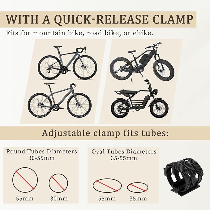 PSLER Bike Frame Bag Waterproof - Bike Top Tube Bag, Mountain Biking Accessories & Bicycle Pouch, Bicycle Top Tube Bag Accessories for Phones 4.7" to 6.8", Fits 30-55mm Tubes, Large