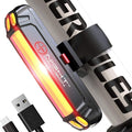 LINE-120 Front & Rear Bike or Skateboard Lights – USB Rechargeable LED Headlight & Taillight Set – Accessories for Bicycle, Longboard & Skateboard Safety