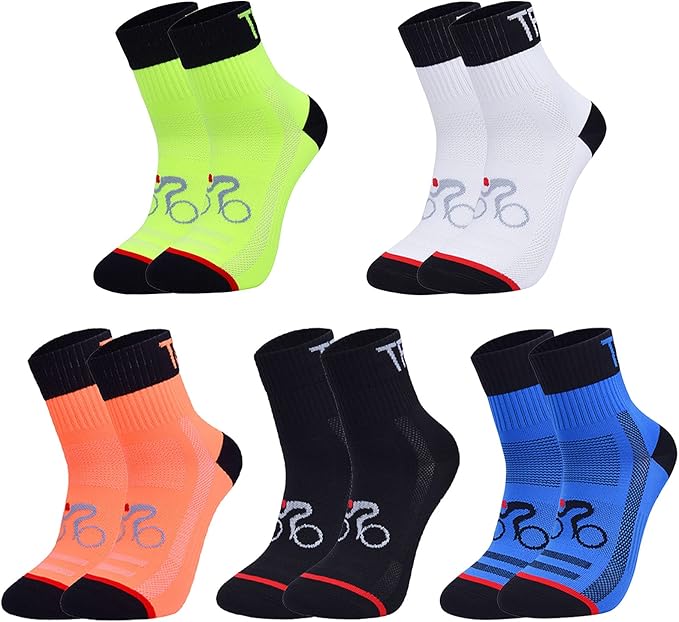Ultrafun 10Pack Sports Cycling Socks Colorful Anti Smell Ankle Running Athletic Socks (5Pack, X-Large)