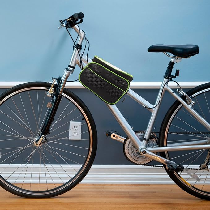 BESPORTBLE Bike Frame Bag and Handlebar Pouch Waterproof Pu Material Large Capacity 6.2-inch Bike Top Tube Storage Bag for Cycling Accessories