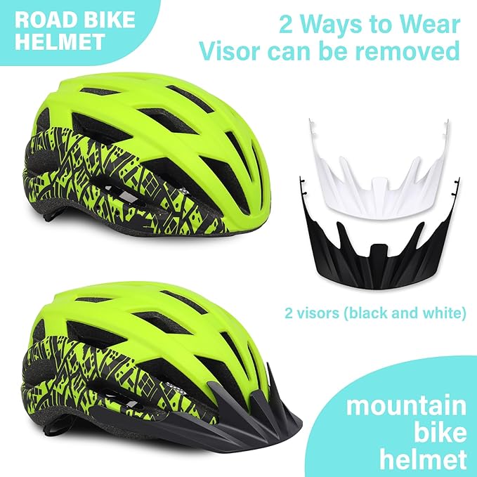 Bike Helmet for Adults Women Men Youth Kids, Lightweight Mountain Road Bicycle Cycling Helmets with Adjustable Dial & Removable Visor