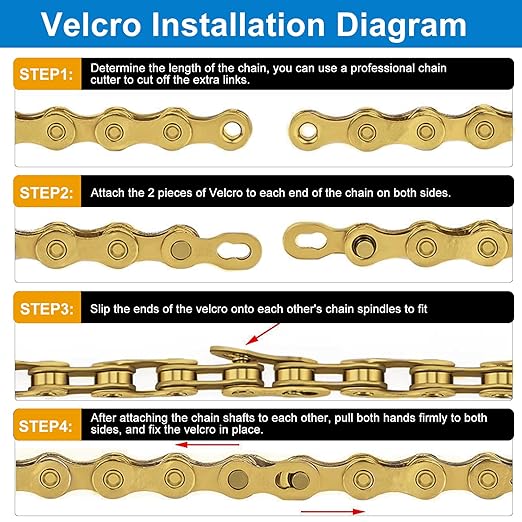 Gold 6/7/8 Speed Bike Chain, 1/2x3/32 Inch, 116 Links, Alloy Steel, Triple Strand, Suitable for Road, Mountain, Racing Bikes