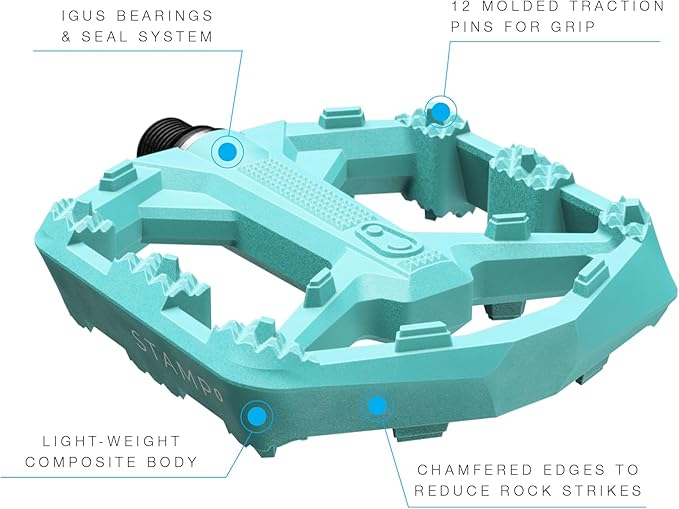 Crankbrothers Stamp Flat MTB Pedals - Size-Specific, Lightweight, Versatile, Durable Bike Pedals