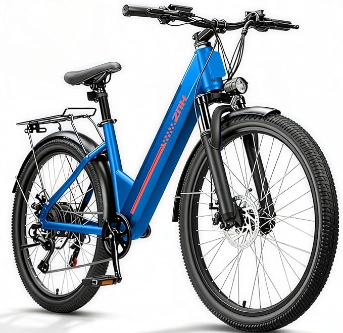 ZNH 750W|1000w Electric Bike for Adults, 48V 13Ah Removable Battery, 26" Electric Mountain Bike, Up to 60 Miles, 7-Speed Ebike, Hydraulic Suspension, LCD Display, UL2849 Certified, TUV