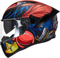 VCOROS Full Face Dual Visor Motorcycle Helmet for Adults Motorbike Street Bike Racing Helmets X9 DOT Approved with Black Visor