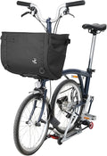 Rhinowalk Bike Basket Bag for Brompton Folding Bike, 24L Waterproof Bike Carrier with Quick Release Mount, Laptop Pocket & Pet Friendly Bicycle Basket (Black, 24L)