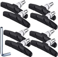 Hotop 4 Pairs Bike Brake Pads Mountain Bike Brake Pads with Hex Nuts and Spacers v Bicycle Brake Blocks Set, 70 mm
