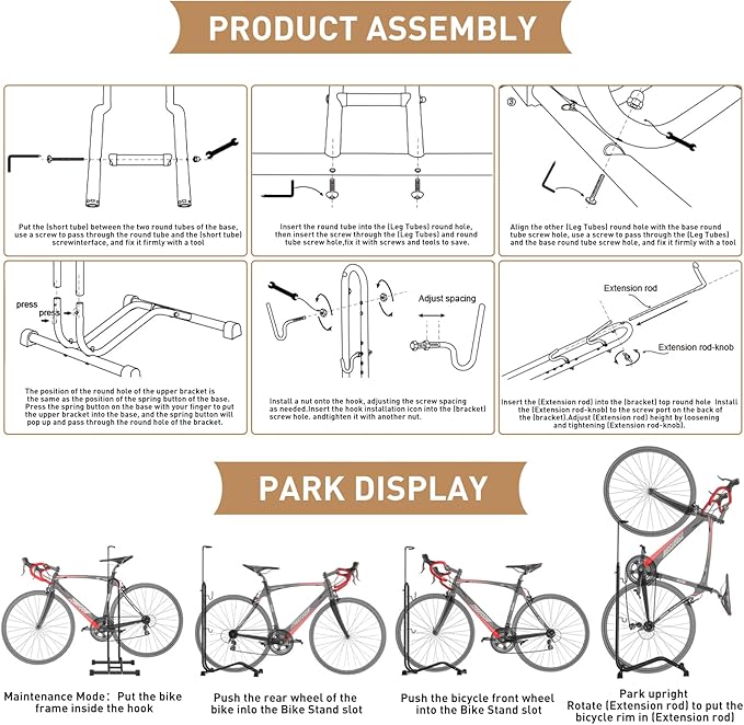 Bike Parking Stand,Bike Floor Stand Parking Rack，Bike Rack Bicycle Floor Parking Stand, Bike Storage Holder for Garage,Indoor & Outdoor，Mountain & Road Bikes，2 Pack