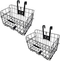 Folding Bike Front Basket Bicycle Wire Basket with Handles Easy Installation on Front Handlebar