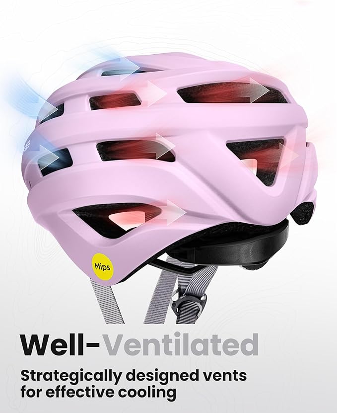 OutdoorMaster MIPS Bike Helmet for Adults-Two Removable Liners & Ventilation in Multi-Environment - Road Bicycle Helmets in Mountain, Motorway for Youth & Adult