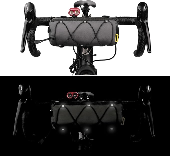 Rhinowalk Bike Handlebar Bag, Bicycle Front Bag Shoulder Bag Storage Bag with Shoulder Strap for Road Mountain Bike Cycling Travel