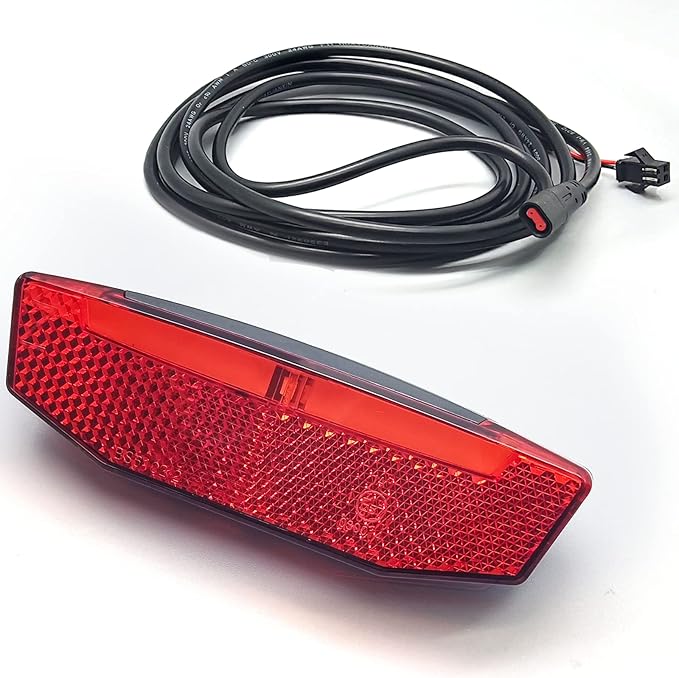 Ebike Rear Tail Light,Ebike 6V-60V LED Riding Tailight,Motorcycle Led Light Equipment Waterproof Connector for Electric Bike Accessories