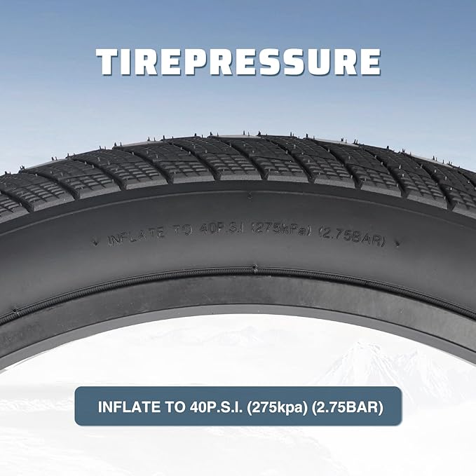MEGHNA Fat Bike Tire 16/20/24/26 inch Electric Bike Tire Fat Tire 16/20/24/26 x 3.0 inch Heavy Duty Knobby Anti-Slip Foldable Replacement All Terrain Tire for E-Bike Snow Bike Fat Bike