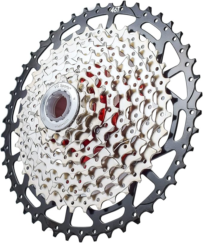 VG SPORTS 8/9/10/11/12 Speed Ultra-Light Bike Cassette for Mountain Bike 11-40T/11-42T/11-46T/11-50T/11-52T MTB Cassette Lightweight Aluminum Bracket Cassette
