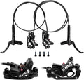 ZTZ 4-Piston Mountain Bike Hydraulic Brake Set, Front 850mm and Rear 1600mm Hydraulic Disc Brake Kit with PM/is Adapter, Fits for eBike, MTB and BMX (Right Front+Left Rear)