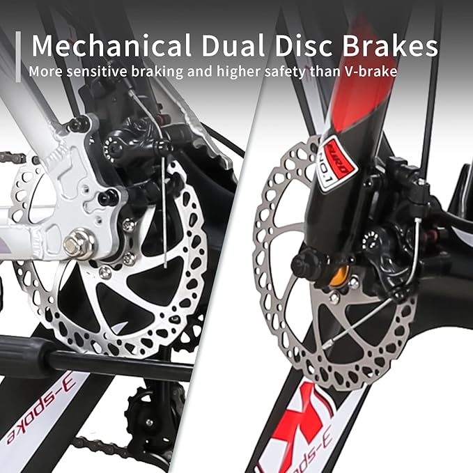 EUROBIKE 29 inch Mountain Bike,21 Speed Bikes for Men, Bicycle with Disc Brakes for Men or Women Adults