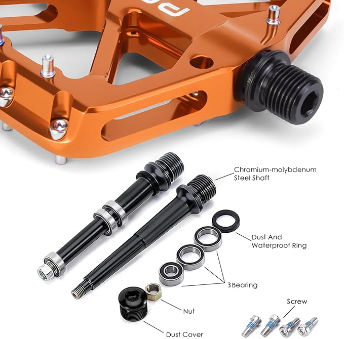 Bike Pedals 9/16" Lightweight Non-Slip Bicycle Platform Pedals - Fits Most Adult Bikes & Mountain Bikes &MTB, Road Bikes and Slip-Resistant Design