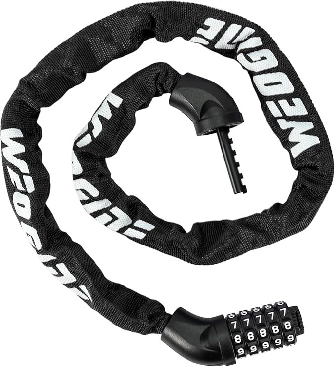 Bike Lock with Numbers and high Security Level, Bike Chain Lock, Bicycle Locks, 5 Digit Combination Lock for Bike, Bicycle, Scooter, Motorcycle, Door, Gate, Fence