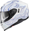 ScorpionEXO T520 Full Face Touring Motorcycle Helmet with Bluetooth Ready Speaker Pockets DOT ECE Approved Nama-Shimi (White/Blue - Large)