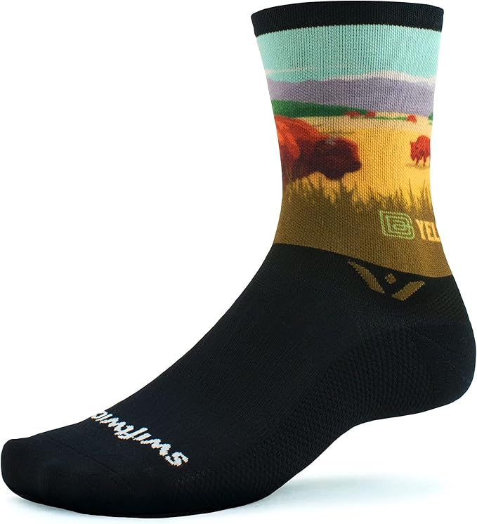 Swiftwick VISION IMPRESSION Crew, National Parks/States Edition, Running, Hiking and Cycling Socks