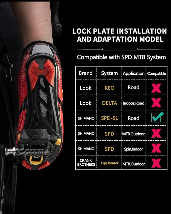 KOOTU KEO Bike Pedals 9/16" Universal Road Bike Pedals Bicycle Platform Pedals Clipless Pedals Suitable for Road Bike Spin Bike MTB Indoor Bike