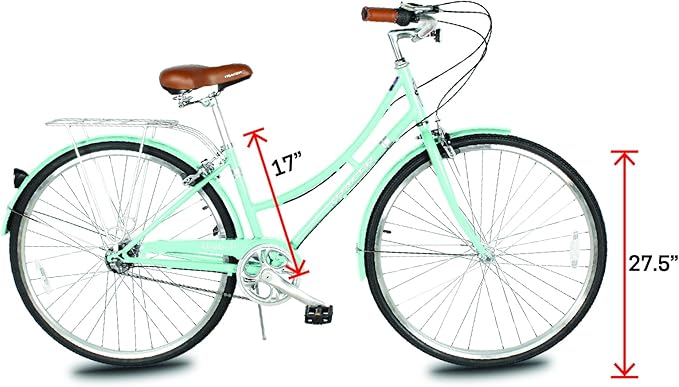 Tracer Osaka Hybrid Bikes, Steel Frame, Shimano Nexus Inter 3/7 Speed, Brown Seat Brown Grips, Road Bike, City Bike, Multiple Colors