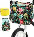 ANZOME Kids Bike Basket, Colorful Blocks Large Bicycle Basket, Bicycle Handlebar Bag, Waterproof Fabric Colorful Bike Basket for Women, Men, Kids