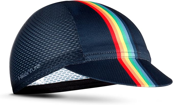 Hikenture Cycling Cap,Cooling Skull Cap Bike Hat with Sun Visor, Summer Breathable Helmet Liner Biking Cap for Men Women