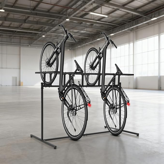 Heavy Duty Bike Stand for Indoor Riding & Outdoor Storage – 5-Slot Freestanding Bicycle Parking Rack with Adjustable Height, Iron Construction, Max Load 220 lbs for Garage, Basement, Park