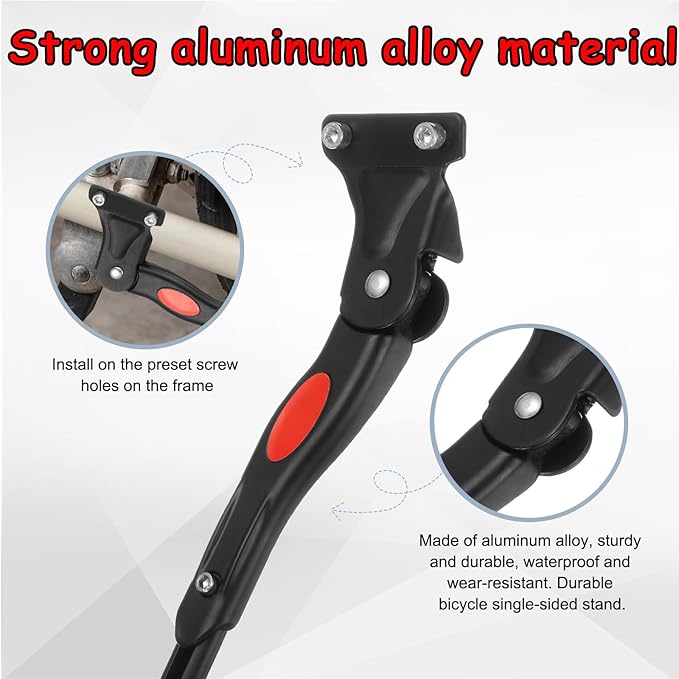 Bike Kickstand for Specialized Turbo Tero Turbo Vado Turbo Vado SL Venge Vita, Aluminum Adjustable Kickstand Foot Side Stand Suppor Rear Side Bicycle Stand with Non-Slip Rubber Foot,D
