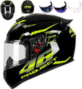 Full Face Motorcycle Helmet Racing Motocross Helmets with Pinlock Compatible Clear&Tinted Visors DOT Model Approved Street Bike Helmet