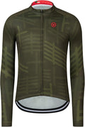 GCRFL Men's Cycling Jersey Long Sleeve Biking Shirt with 3+1 Zipper Pocket Breathable Quick Dry Bicycle Jersey