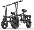 AZHAR Foldable Electric Bike for Adults Teens, 1200W Peak Motor, Up to 25 MPH, 45 Miles PAS Range, Dual Suspension, 14” Tires, 3-Speed Modes, Compact & Portable Electric Mini Bike, Commuting Ebike