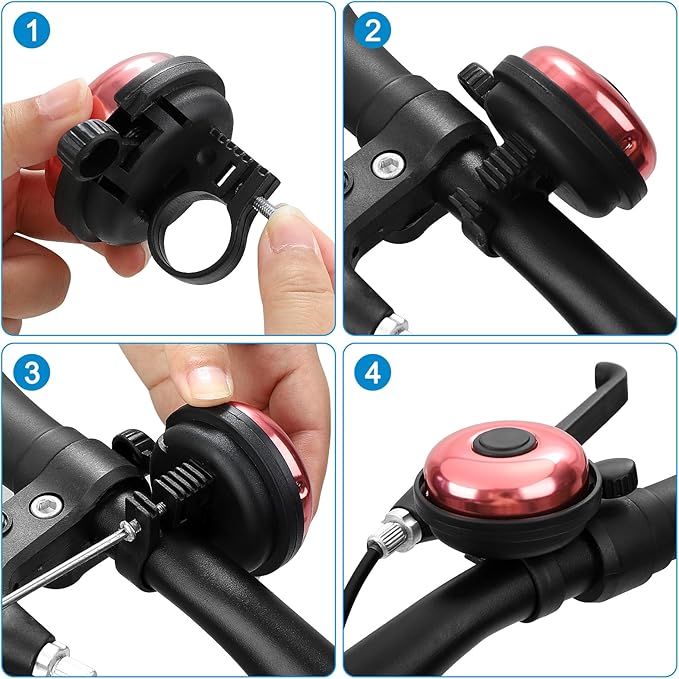 Accmor Classic Bike Bell, Aluminum Bicycle Bell, Loud Crisp Clear Sound Bicycle Bike Bell for Adults Kids