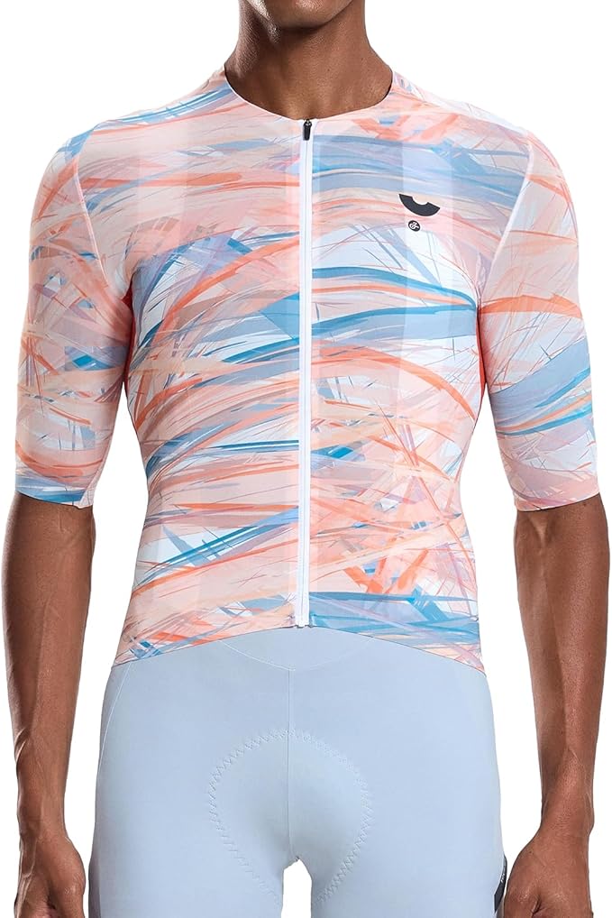 YKYWBIKE Short Sleeve Cycling Jersey Men,Bike Jersey with Pockets,Breathable Biking Shirts for Men Cycling MTB Biker Shirts