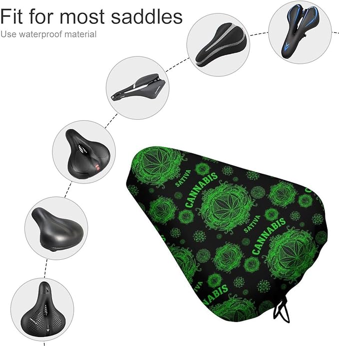 Adjustable Exercise Bike Seat Cover, Soft Cushion Indoor Outdoor Dust Resistant Protection
