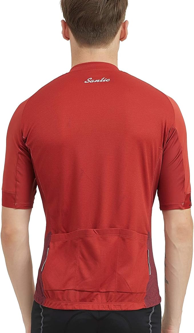 Santic Men’s Cycling Jersey Short Sleeve Bike Shirts for Men Bicycle Jacket with Pockets Breathable & Quick Dry Yorkson