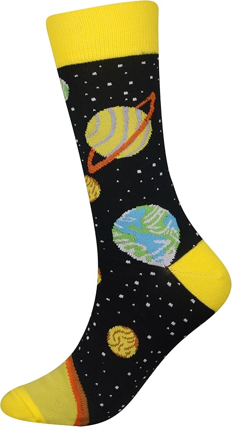 Cansok Men's 2/4 Packs Fun Crazy Novelty Dress Crew Socks