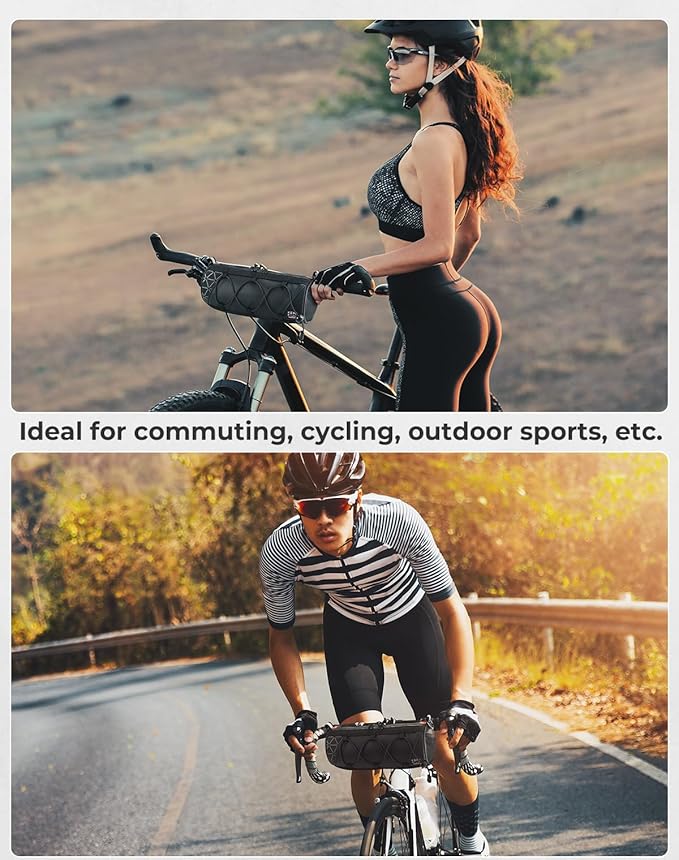 KEMIMOTO Bike Handlebar Bag with Waterproof Rain Cover Front Bike Bag for Bicycles - Water-resistant Dual Zippers for Mountain Road Bike, Cycling Commuter Shoulder Bag Professional Bicycle Accessories