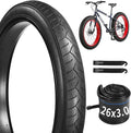 yeesport 26x3.0 Folding Fat Bike Tire with Inner Tube & Levers, 26 Inch Fat Tire Replacement for Mountain Bikes and Ebikes, Commuter Bicycle Tire for City Streets, Beach, Light Off-Road
