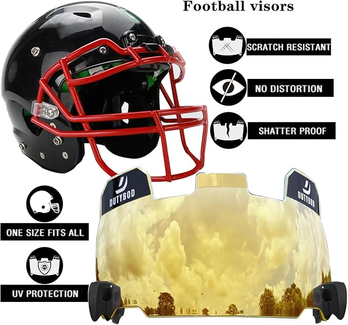 Football Visor, Clear Football Helmet Visor, Football Shield, Fits Youth and Adult Football Helmets