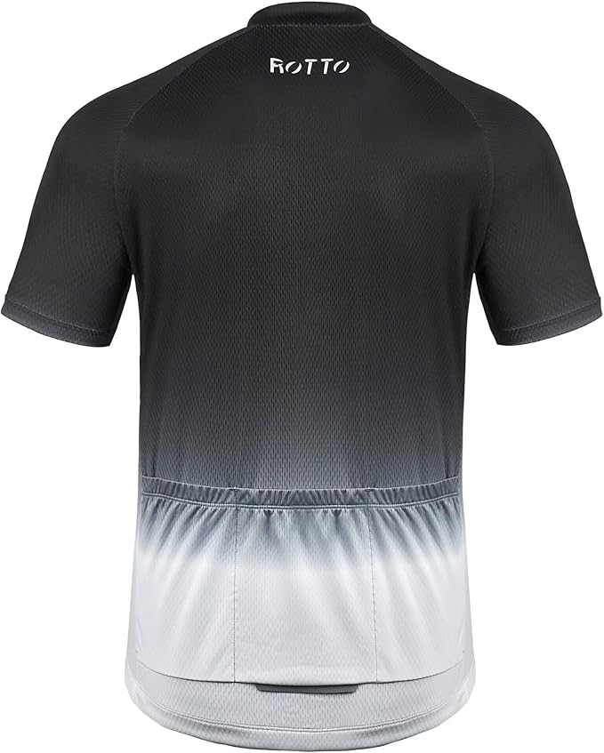 ROTTO Cycling Jersey Mens Bike Shirt Short Sleeve Gradient Color Series