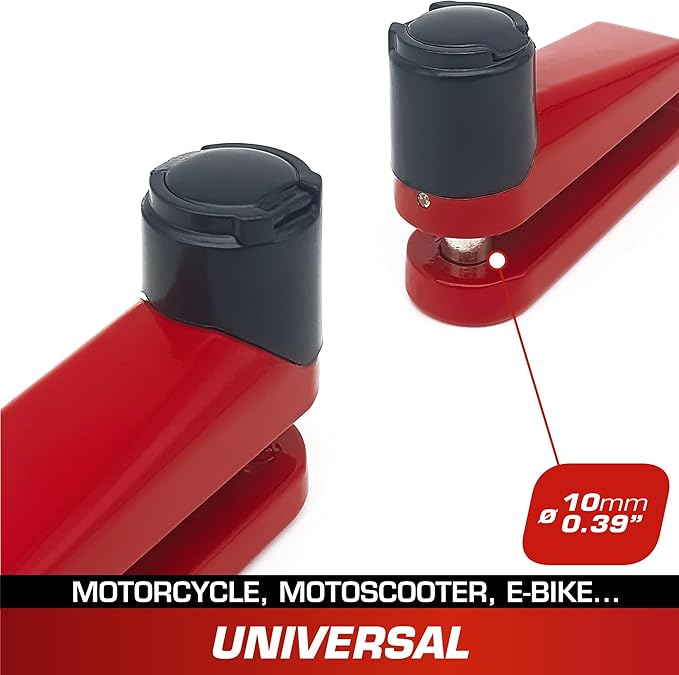 RADIKAL RK510R Motorcycle Disc Lock, ø10mm Safer, More Visible, More Deterrent, Compact Security, Effective and Deterrent Universal Anti Theft Wheel Brake Disk Lock for Motorbike Scooter Electric Bike