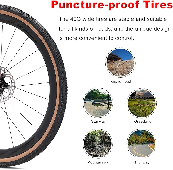 KABON Carbon Gravel Road Bike, T800 Carbon Fiber Frame Adventure Bicycle with 105 R7000 22 Speed Disc Brake Racing Bicycle for Men and Women