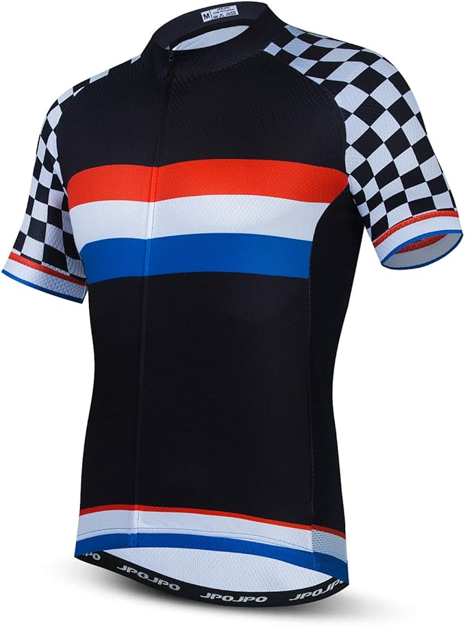 JPOJPO Men's Cycling Jersey Short Sleeved Mountain Bicycle Jerseys Breathable T- Shirt Tops S-3XL