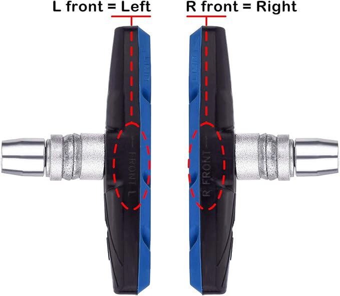 Hotop 4 Pairs Bike Brake Pads Mountain Bike Brake Pads with Hex Nuts and Spacers v Bicycle Brake Blocks Set, 70 mm
