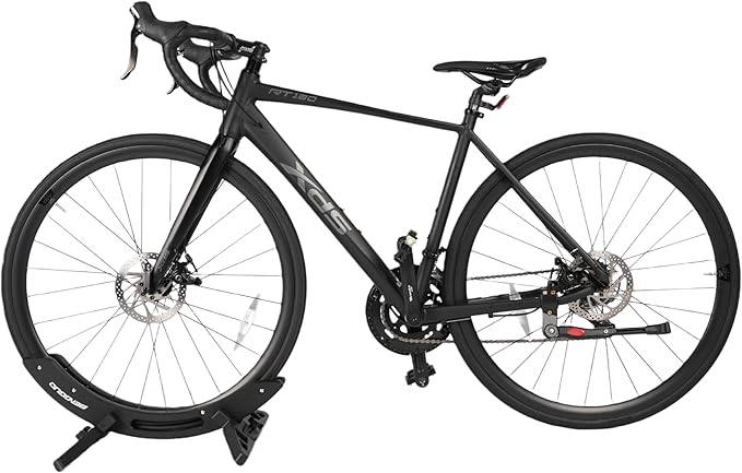 Bike Rack & Floor Stand – Heavy-Duty Adjustable Bicycle Stand for Garage/Home, 20-29" Road/MTB/BMX/Commuter/Kids Bike, 1-Bike Indoor Parking Rack, Black
