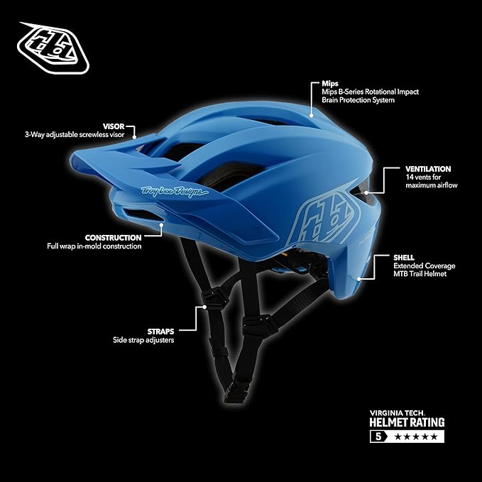Troy Lee Designs - Youth FLOWLINE Helmet, MIPS for Mountain Bicycle MTB, OSFA